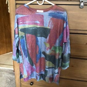 Woman’s top, multi-color, 3/4 sleeve, NWOT. Size S